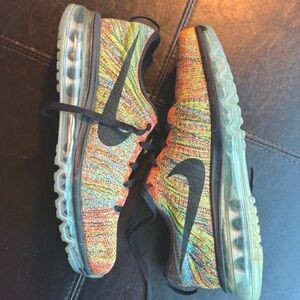 2015 Nike FLYKNIT MAX Running Shoes RAINBOW 620659-005 Womens Sz US10